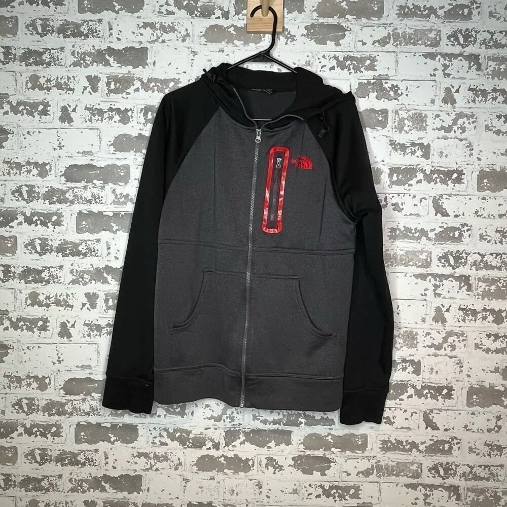 The north face | mens full zip black and gray hoodie